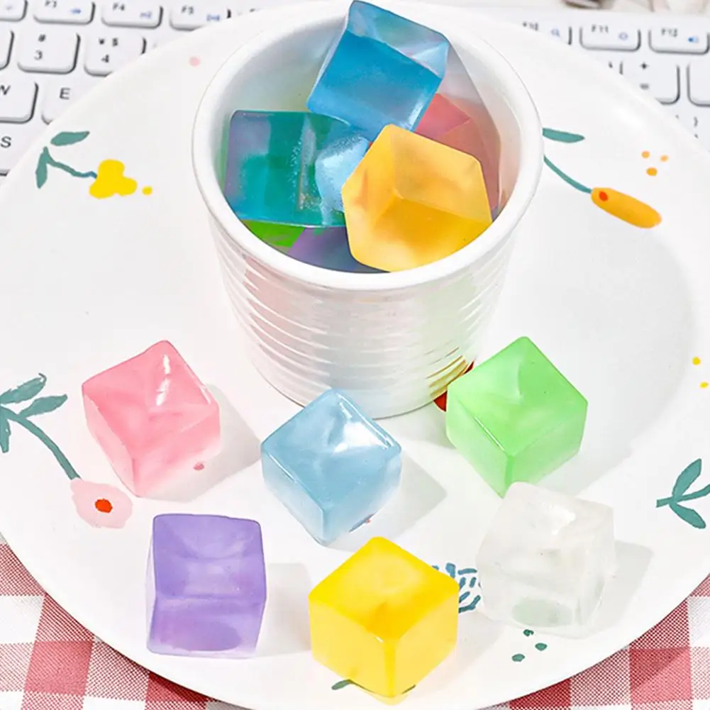 10-100 Stück Niedliche Fidget-Spielzeuge Mini Squishy Spielzeuge Mochi Eiswürfel Stressball Spielzeug Kawaii Transparenter Würfel Katzenpfote Fisch Stressabbau – Detail 11