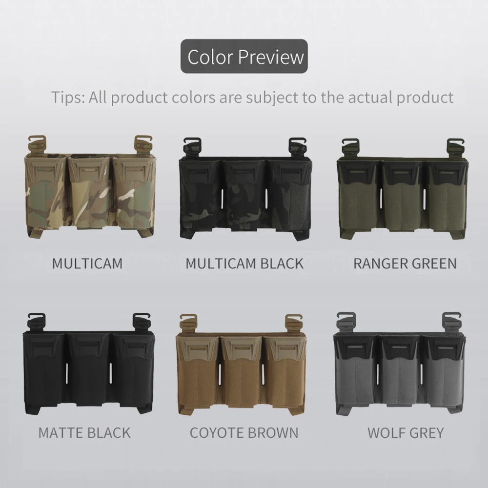 กระเป๋าใส่แม็กกาซีนแบบหลายขนาด Agilit Style สำหรับแม็กกาซีน 5.56 จำนวน 3 ชิ้น/แม็กกาซีนยาว 9 มม. จำนวน 6 ชิ้น อุปกรณ์เสริมสำหรับเสื้อกั๊กยุทธวิธี