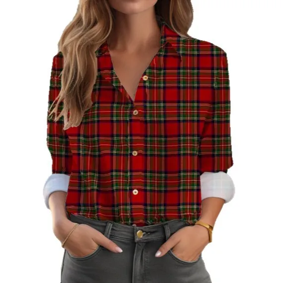 Ladies Long-sleeved Shirts New Popular 3D Printing Tops