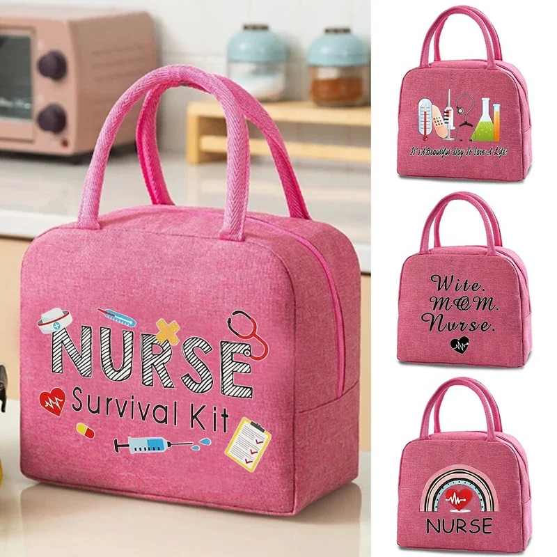 Nurse Lunch Bag Women Portable Insulated Bag Lunch Box Picnic Storage Food Bento Box Insulated Cooler Bag Travel Breakfast Box