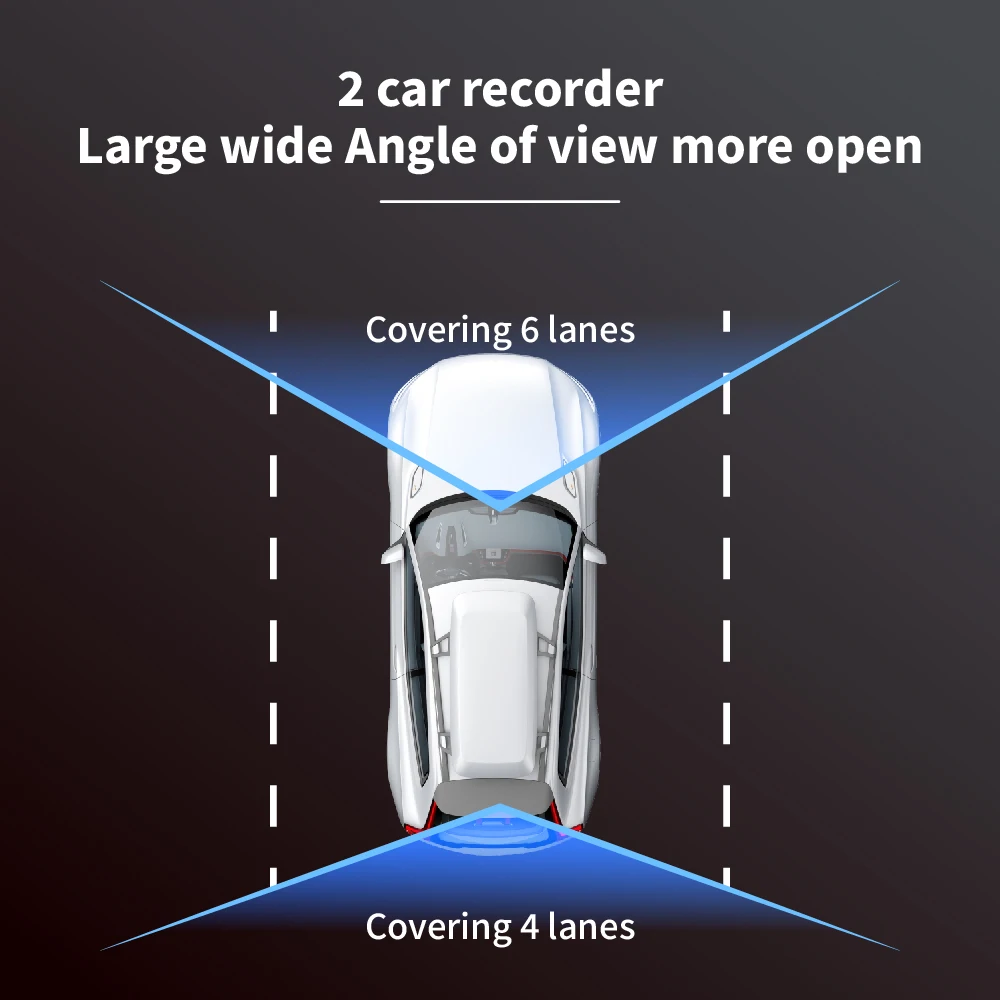 4inch Dash Cam Aluminium Alloy Full HD 1080P Night Vision  Front Rear View Loop Recording Dashboard Car DVR 2Lens Black Box