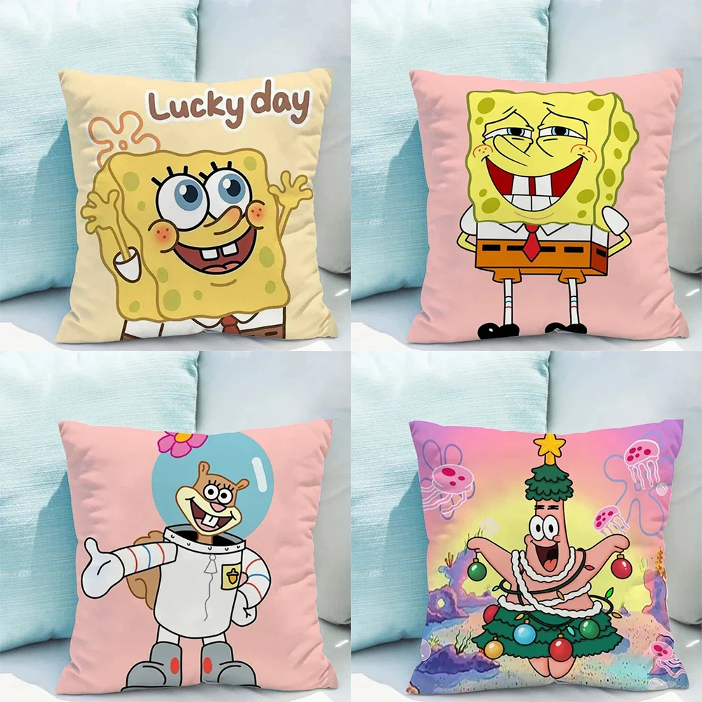 SpongeBob SquarePants pillowcase cartoon kids room decoration pillowcase home living room sofa super soft cushion cover