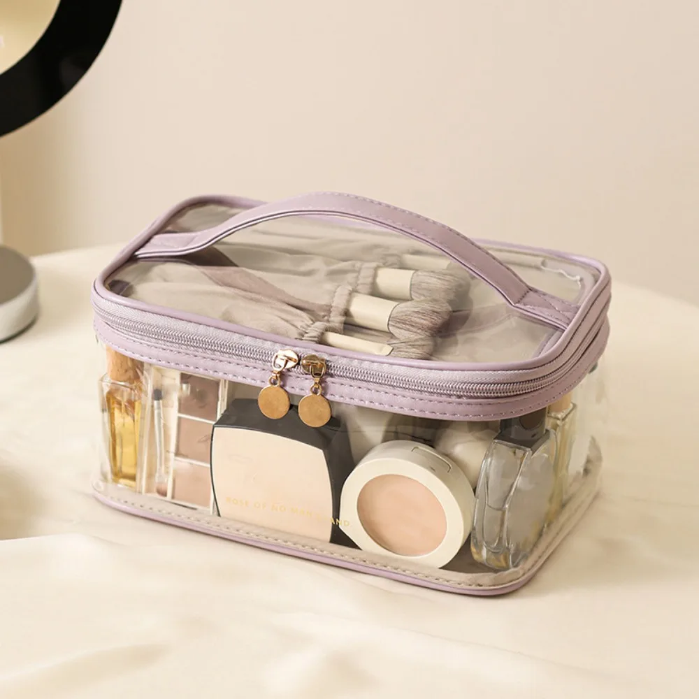 

Multi-functional Cosmetics and Jewelry Bag Transparent Storage Box PU Cosmetic Bag Toiletry Bag PU Makeup Bag Makeup Accessories
