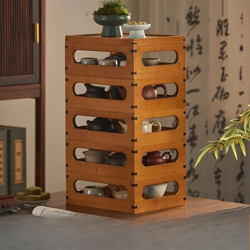 

Tea set storage box Treasure box Tea box Teacup teapot Zisha pot Tea set storage locker Shelf display cabinet