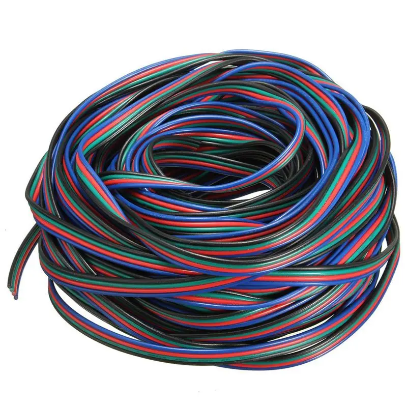 DT39 4X 4 Pin Wire Extension Connector Cable Cord for LED RGB Strip 3528 5050, 5M for Colorful Extension Cable