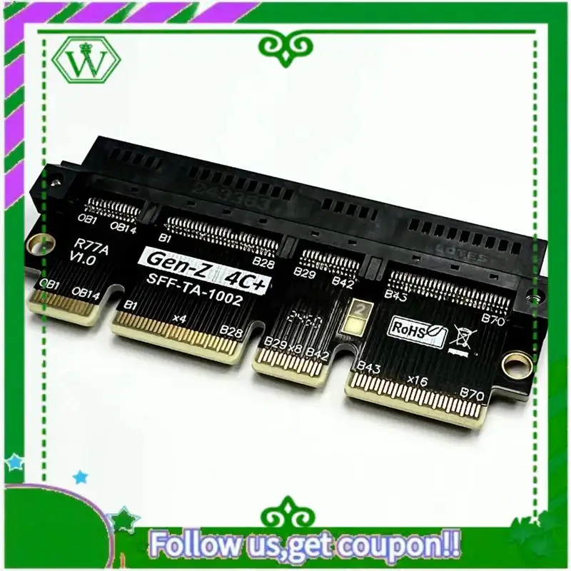 ABIK-Pcie5.0 X16 إلى Gen-Z 4C + بطاقة محول EDSFF 4C + بطاقة اختبار وحماية مرتفعة تدعم Gen5 PCI-E 5.0 512 جيجابت في الثانية