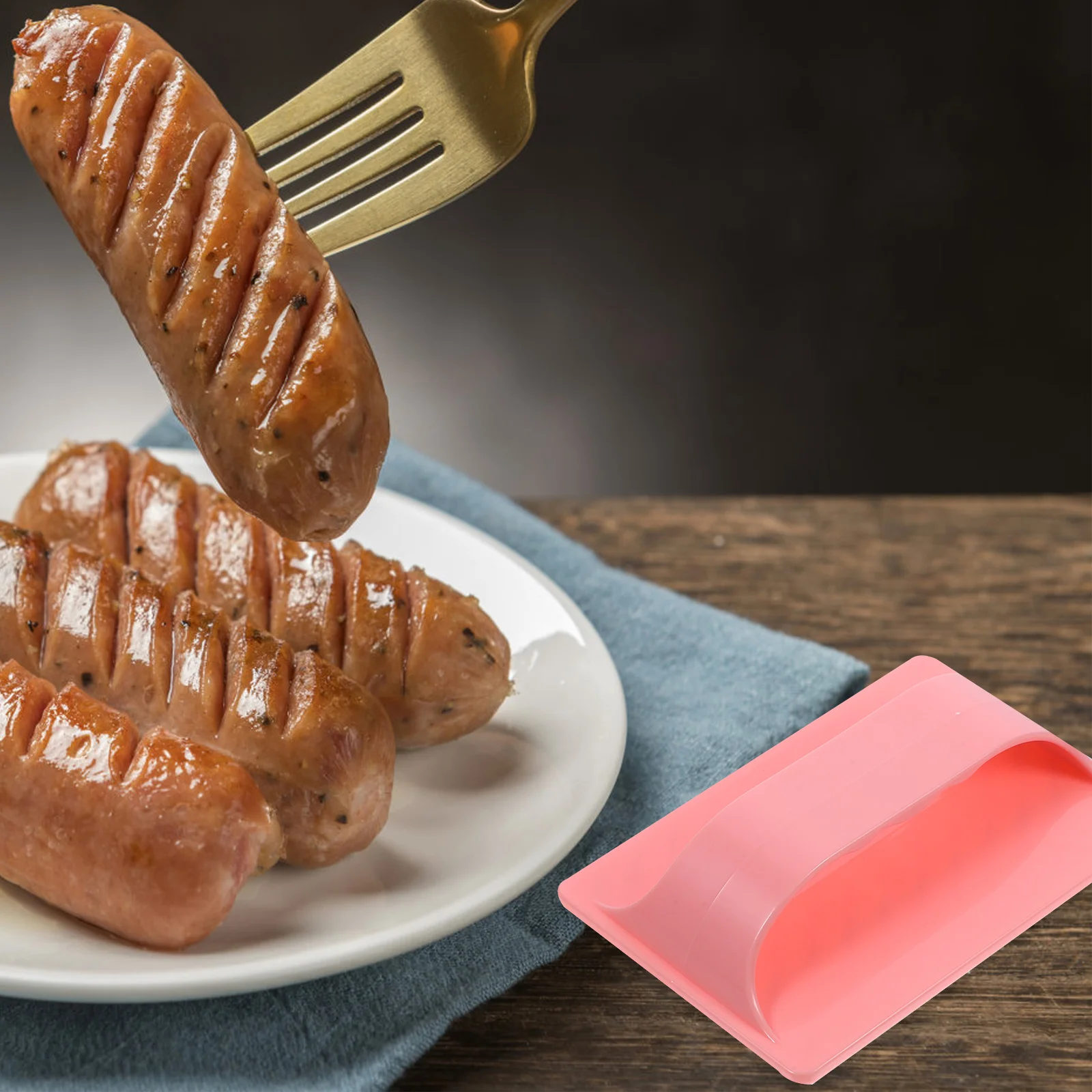 

Hot Dogs BBQ Tool Pink Plastic Reusable Sausage Cross Slicers for Grilling Parties Camping Picnics Home Kitchen Barbecue