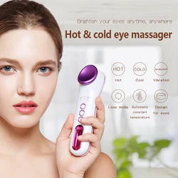 Massageador de olhos portátil com compressão térmica, terapia quente e fria, dispositivo de beleza ocular, massagem vibratória e relaxamento