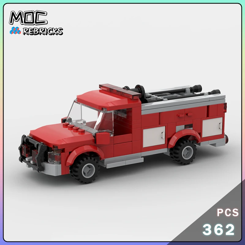 MOC اللبنات فرشاة Oshkosh HEMTT مضخة حريق الإنقاذ فرقة نمط شاحنة لتقوم بها بنفسك نموذج الجمعية الطوب الصبي لعبة هدايا عيد