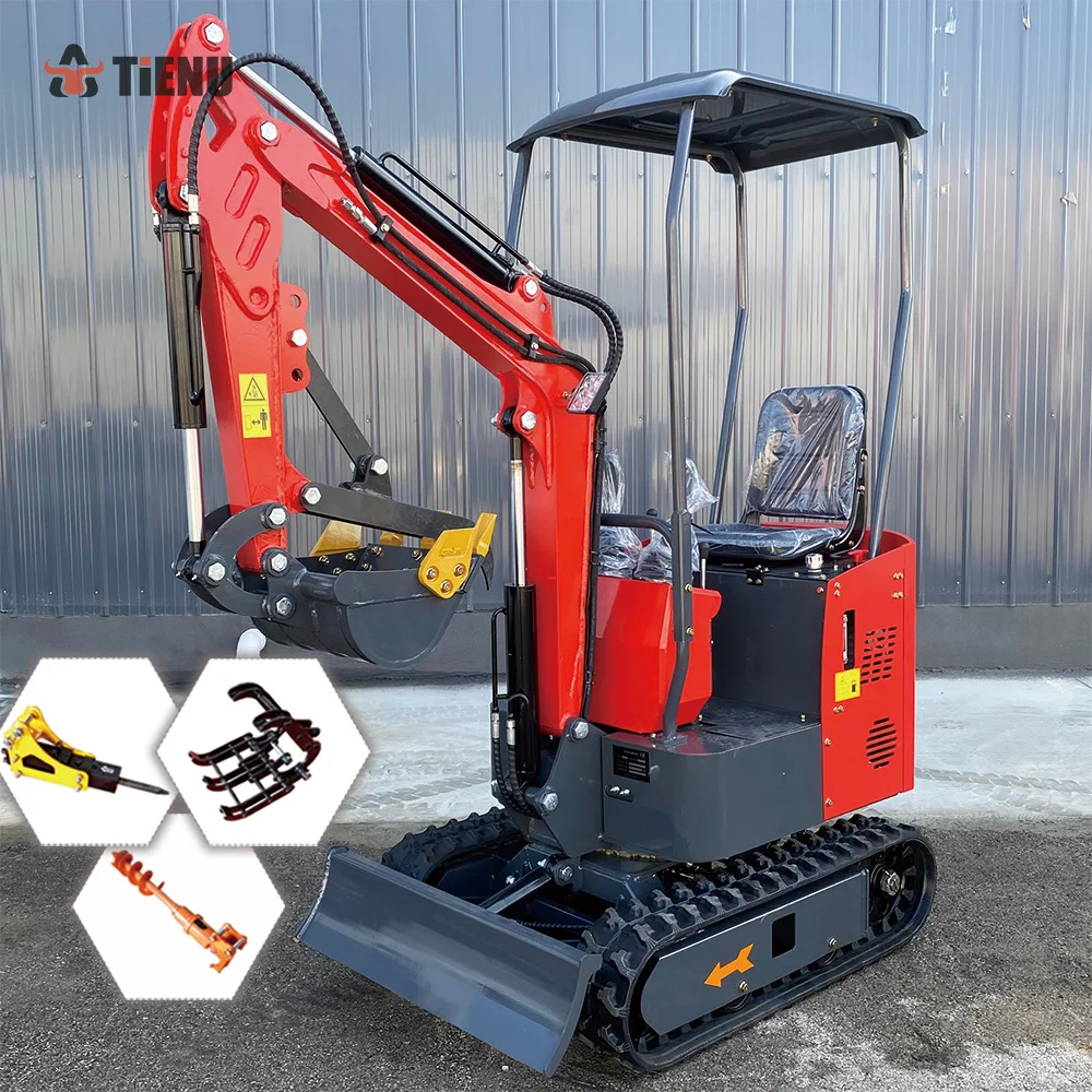 Construction tienu Micro Crawler Excavator Hydraulic Mini Digger Farm Small Mini Electric Excavator Machine