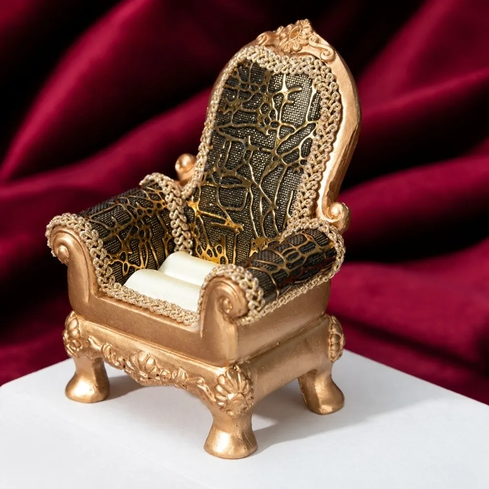 Luxury Sofa Model Ring Storage Box Multifunction Decorative Furniture Model Portable European Couch Shaped Jewelry Box