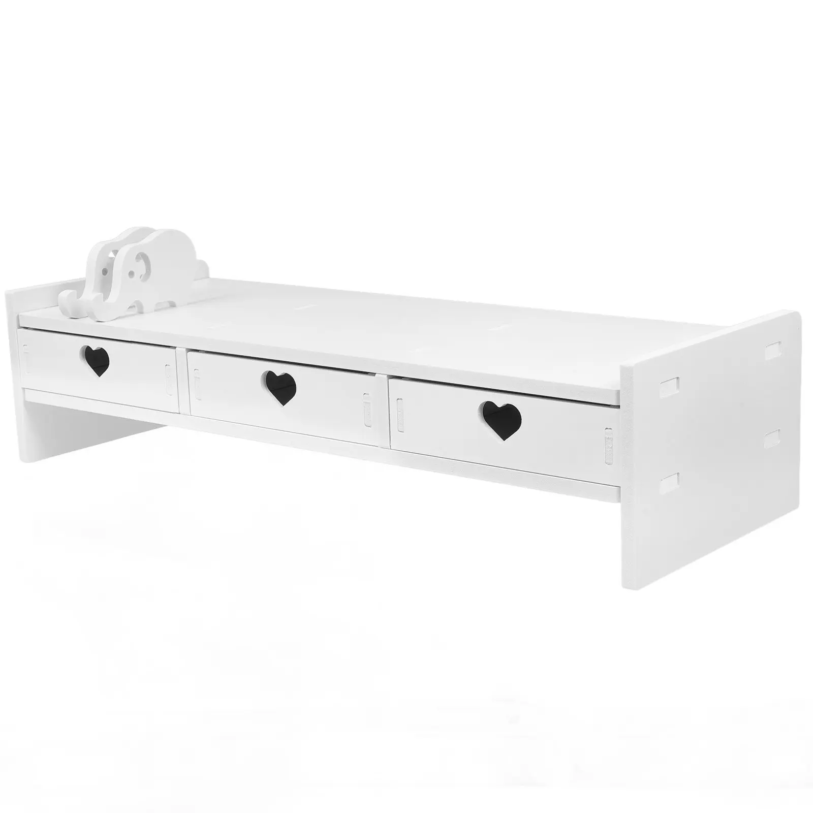 

Подставка для монитора с ящиком для хранения клавиатуры, настольный органайзер, подставка для ноутбука, регулируемая по высоте, из ПВХ и дерева