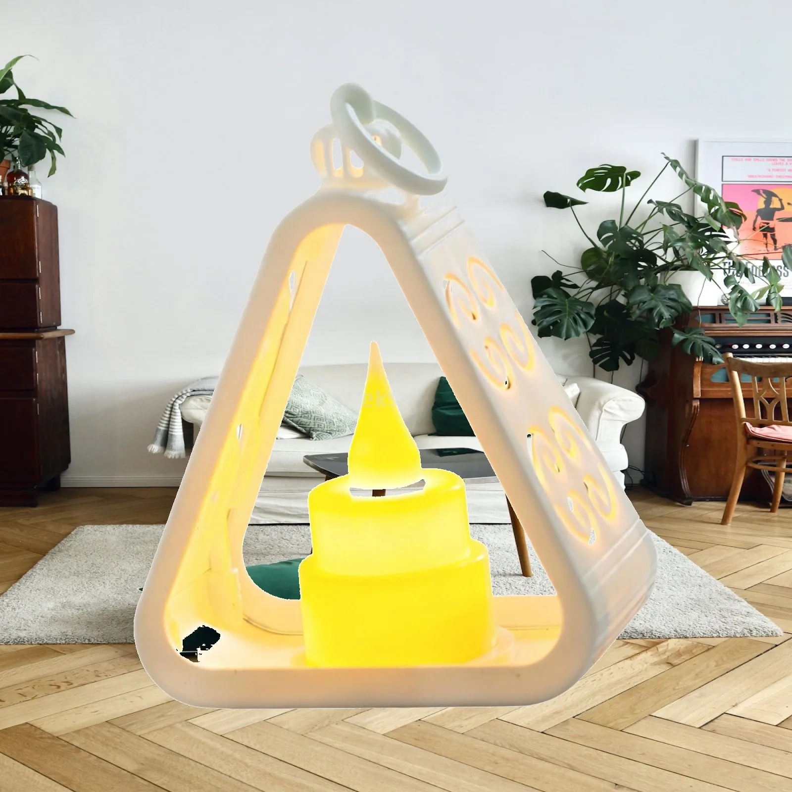 Bedside Lamp Triangle Table Lamp Gift Idea Lightweight Room Decor LED Night Light for Reading Dining Cabinet Versatile Indoor