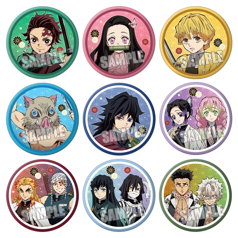 Tanjirou Nezuko Zenitsu Inosuke Giyuu Shinobu Kyoujurou Costumes Badge HD Pattern Exclusive Design Animation Derivatives Gifts