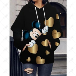 Disney Cartoon Print Hoodie Women Funny Hip Hop Mickey Minnie Mouse Print Autumn and Winter Fashion Harajuku Sweater Men Hoodie