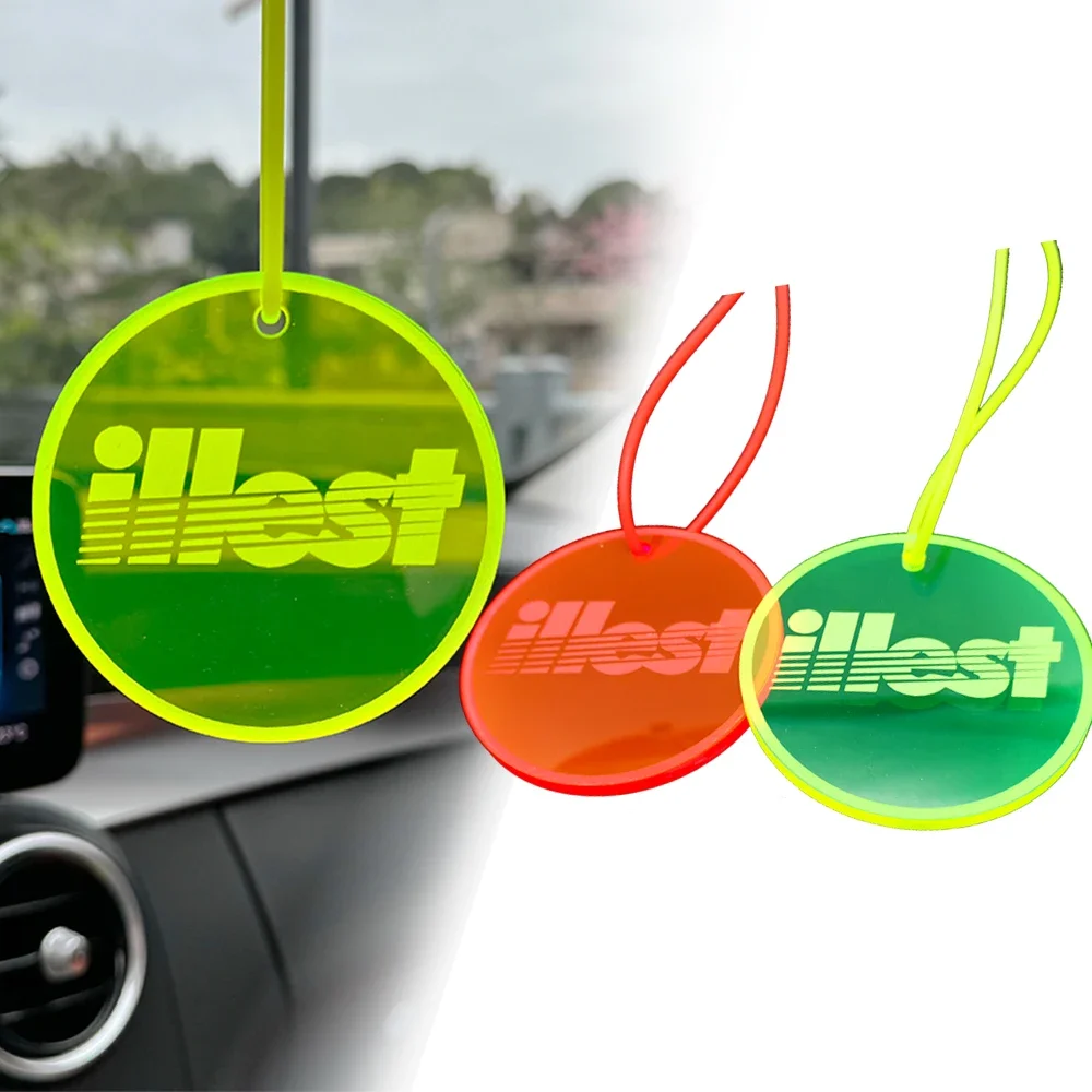 

Car Mirror Round Creative Acrylic illest Logo Bride Vehicle Rearview Mirror Ornament pendant JDM Style Interior Accessories