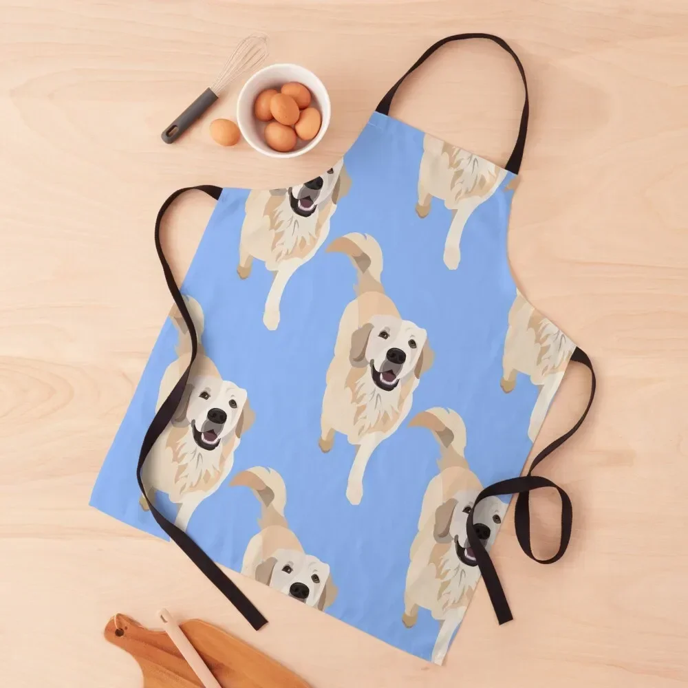 Golden Retriever Doggo - LIGHT BLUE Apron bib For Cosmetologist For Men Apron