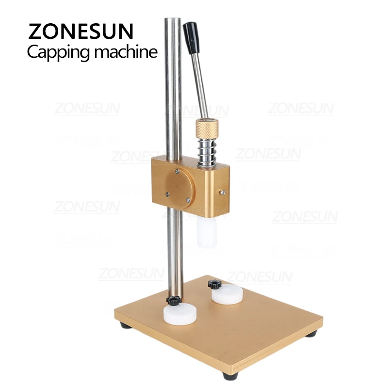 ZONESUN Capping Machine for Collar Ring Crown Perfume Glass Bottle Crimping Pressing Packaging ZS-YG30