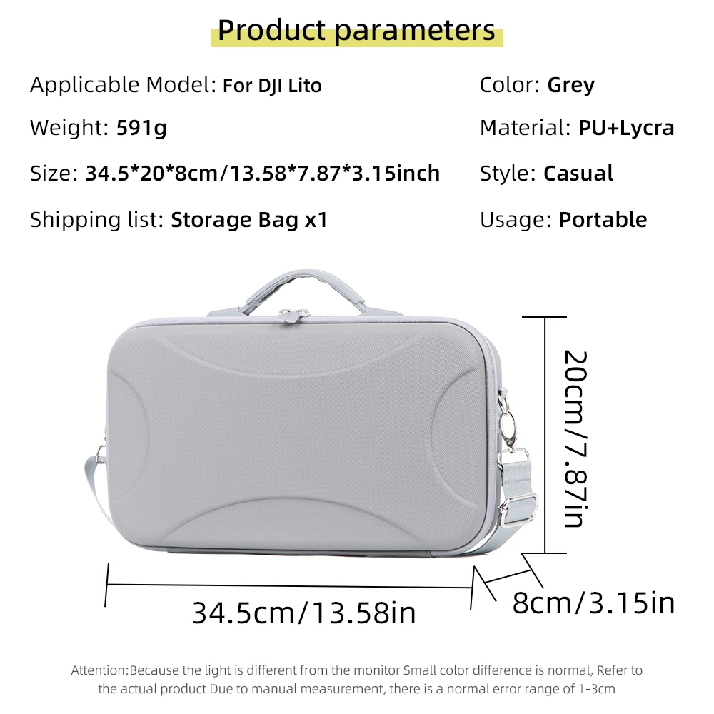 

Carrying Case for DJI Lito X1/Lito 1 Drone, All-in-One PU Portable Storage Bag with Shoulder Strap, Travel Protective Cover