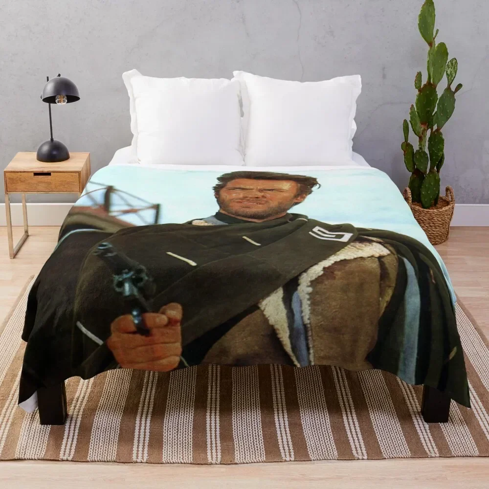 Clint Eastwood cowboy Throw Blanket Furry blankets ands Blankets