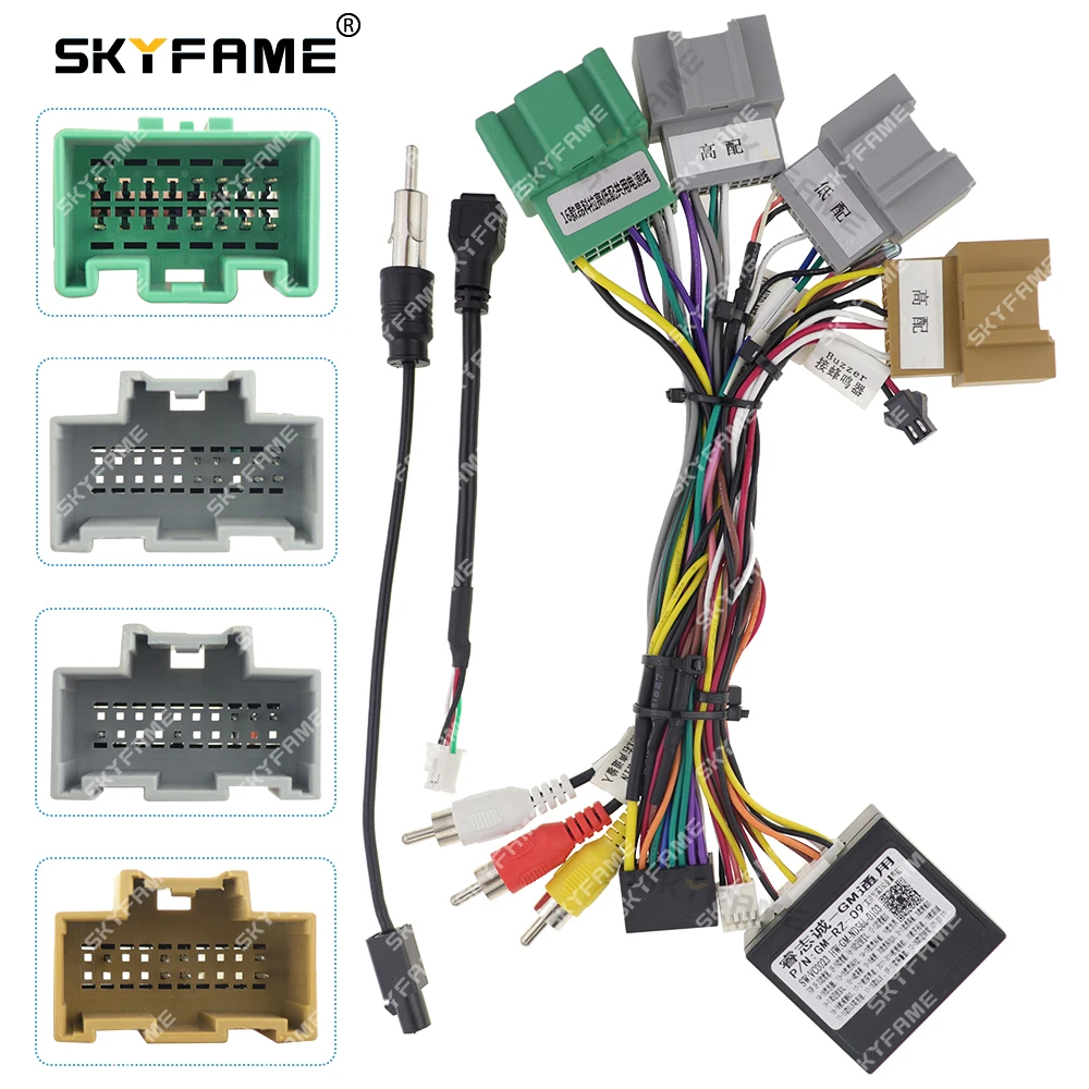 SKYFAME Car Wiring Harness Adapter Canbus Box Decoder Power Cable For Buick Encore Chevrolet Track Tracker Malibu Spark GM-RZ-09