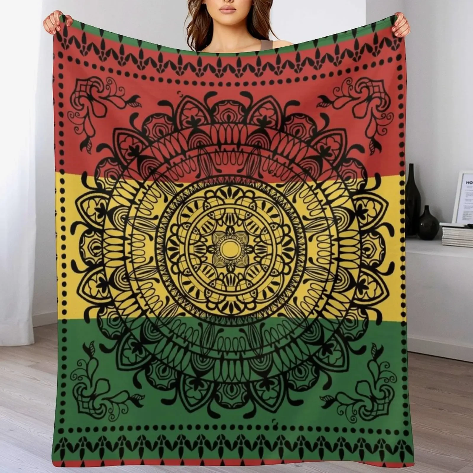 

Rasta Mandala Throw Blanket Decorative Beds Blankets For Bed halloween christmas decoration Blankets
