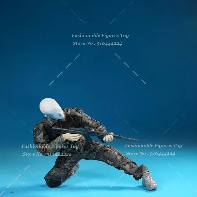 1/12 Men Soldier T-Shirts Combat Military Army Camouflage Long Sleeve Tops Pants Belt Tactical Clothes Fit 6Inch Action Figure
