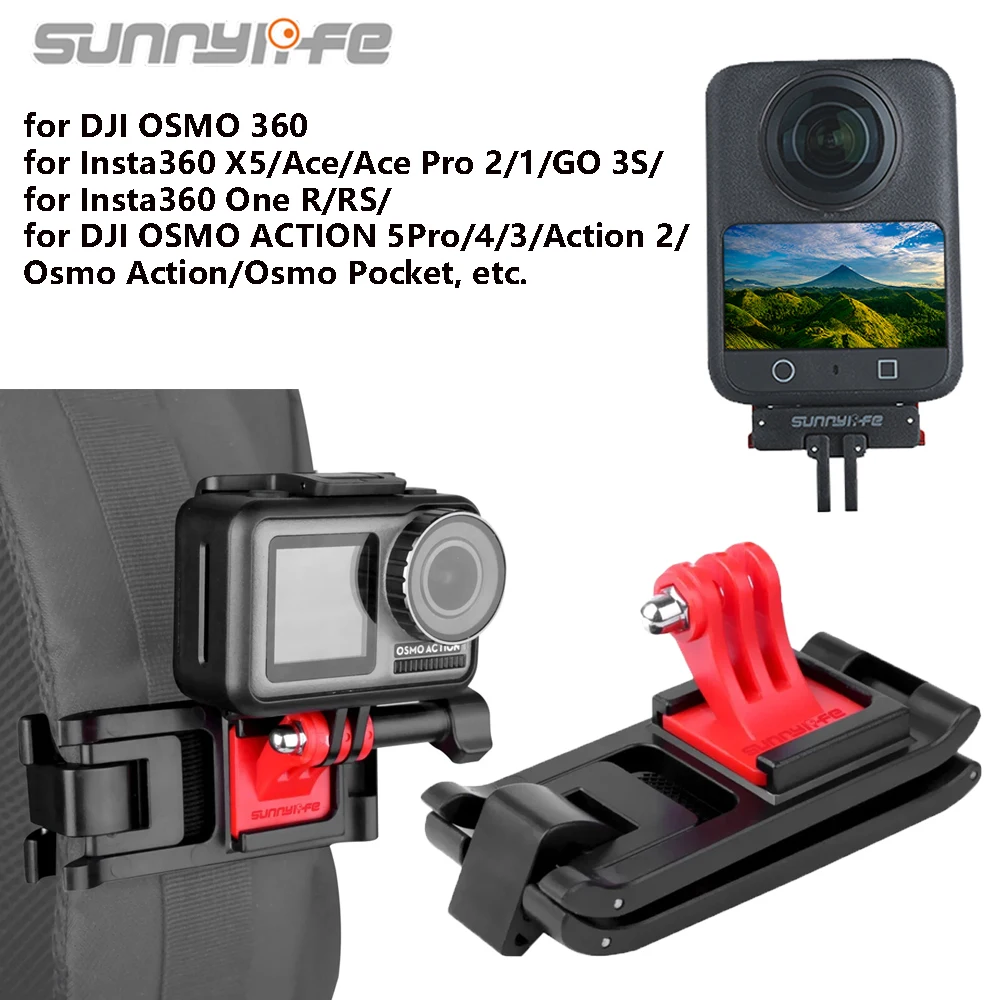 

Sunnylife Universal Backpack Clip Clamp Mount for DJI OSMO 360 /OSMO Pocket 3/Insta360 X5 X4 X3 Series Action Camera Accessories