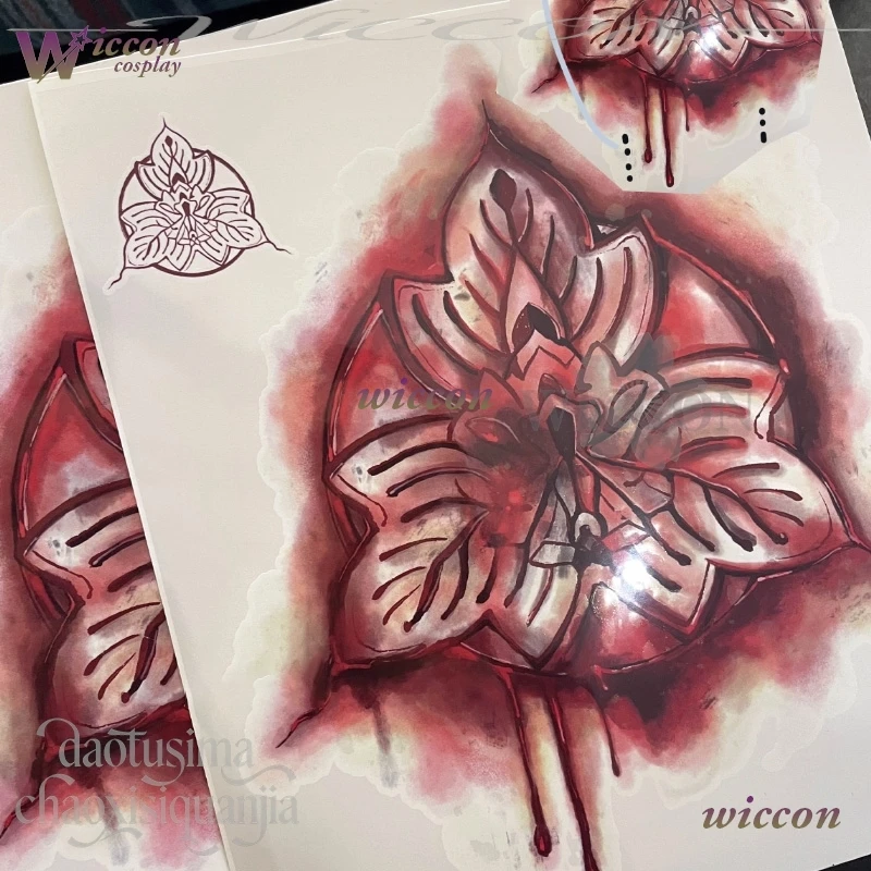 20 سنتيمتر X 22 سنتيمتر الدعائم أنيمي وهمية وهمية الدم الوشم العلامة التجارية نمط هالوين عيد الميلاد Shimizu كوسبفريه الرعب لعبة F تأثيري هينكو #3