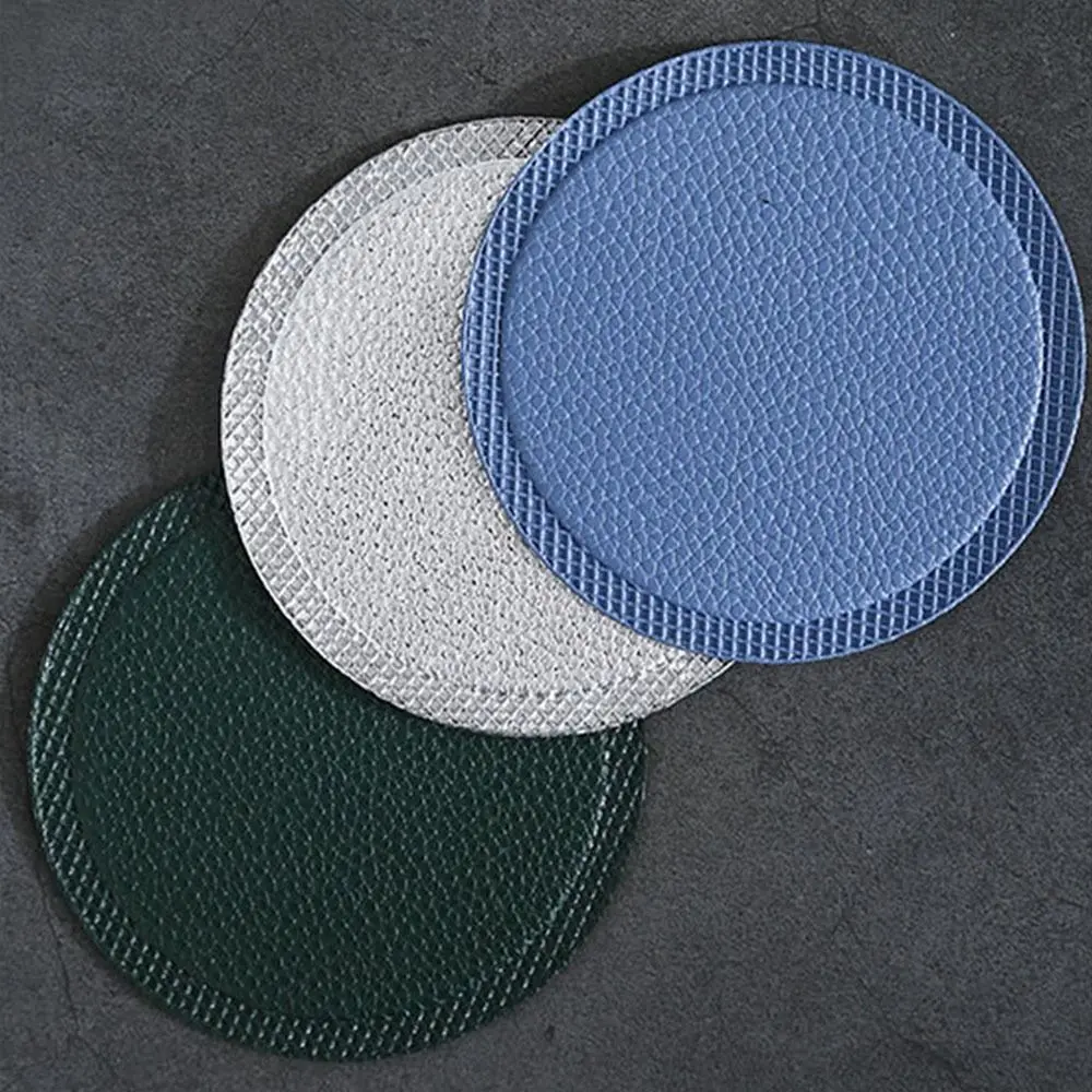 Round PU Heat Resistant Coaster Tableware Tea Placemats Dish Pad Cup Pad Bowl Mat