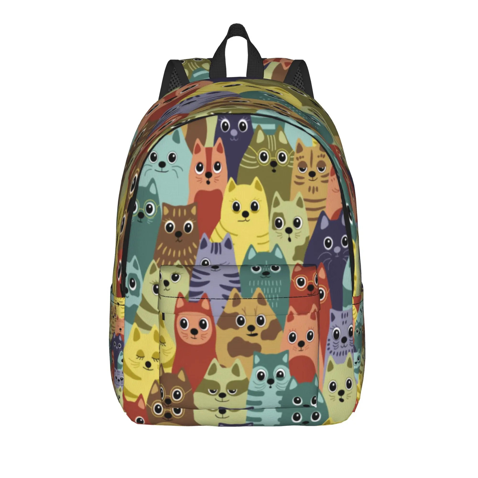 Cute Cats Animal Cartoon Doodle Backpack  Leisure Backpacks Boy Cycling Lightweight High School Bags Designer Rucksack