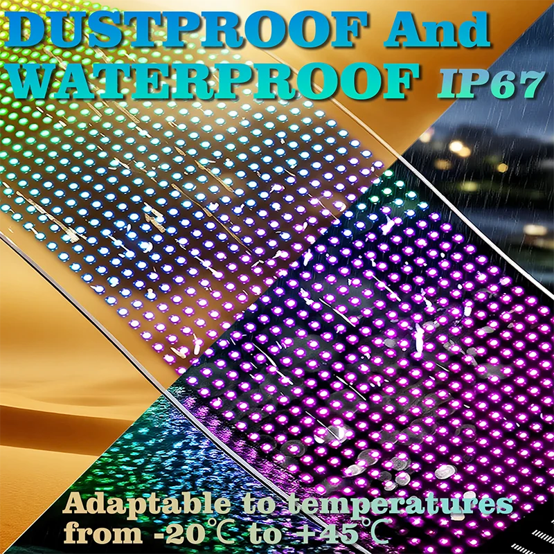 Transparent Flexible LED Matrix Panel Eye-shaped Display Plug-in DIY APP Text Animation Light for Car Shop Window Glass