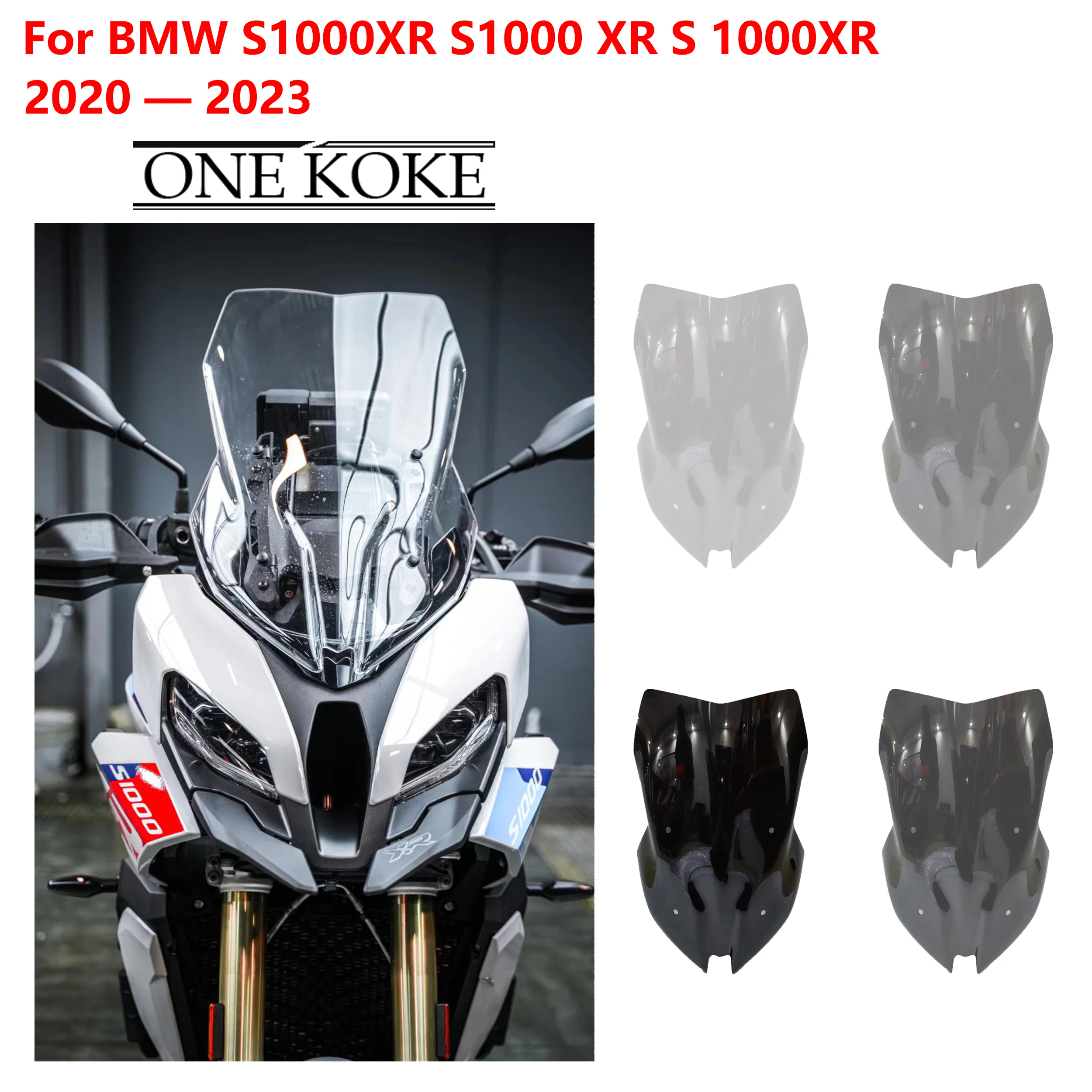 For BMW S1000XR S1000 XR S 1000XR 2020 2021 2022 2023 Thicken Large Windshield Windscreen Wind Deflectors Black 2020-2023