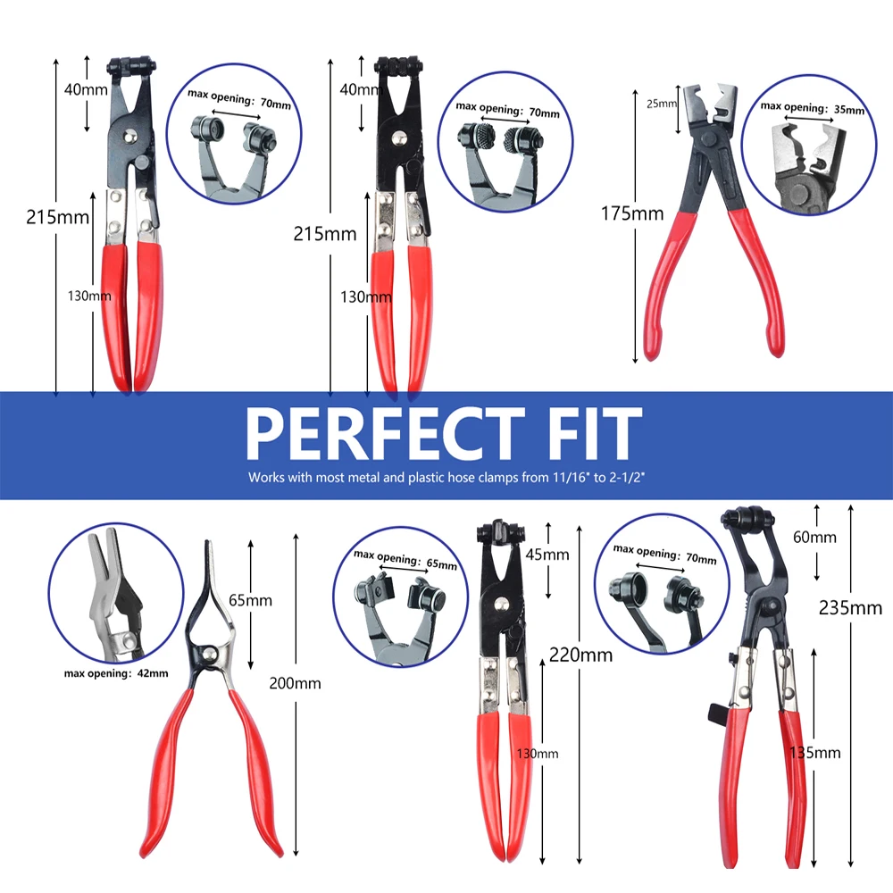 9Pcs Auto Hose Clamp Ring Plier Set Flexible Wire Cable Type Joint Boot Clamps Remover Oil Seal Screwdriver Car Repairing Tools