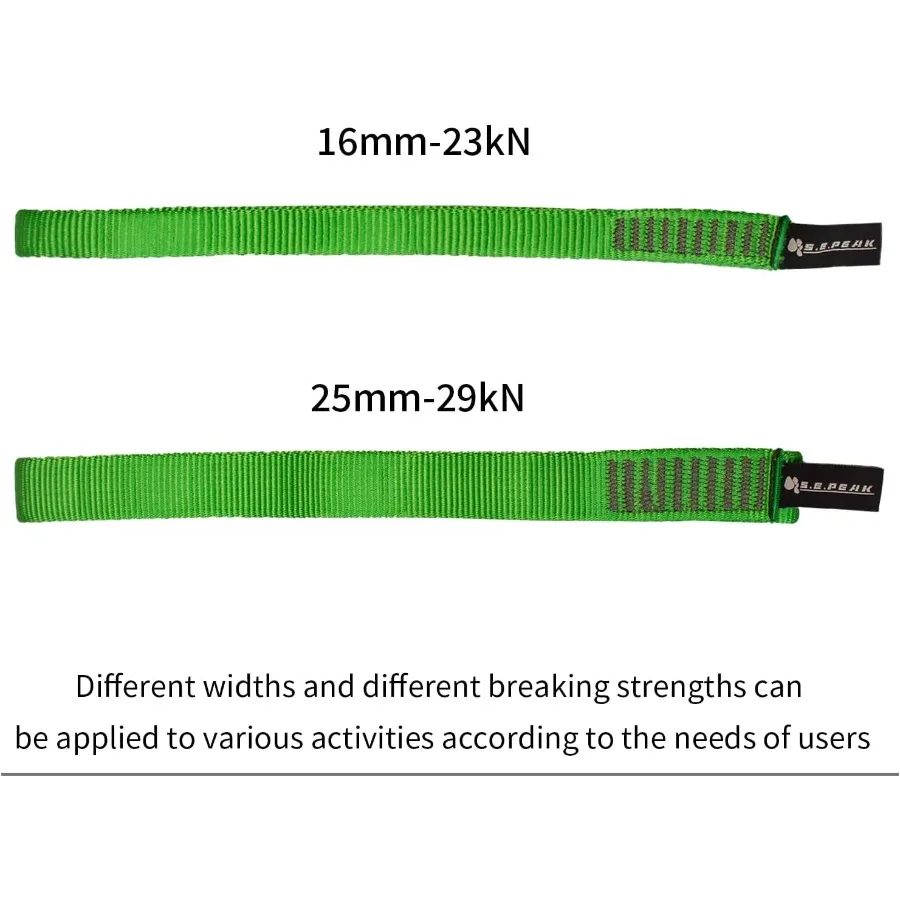 Corredor de correias de nylon de 16mm 23kn 5171 lbs en566 rock tubular webbing para trabalho em árvore positi equipamento ziplining ahoring pendurado stretc