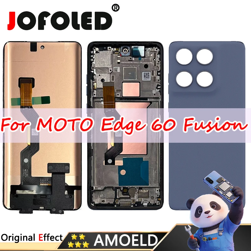 OLED With Black Cover LCD Screen For Motorola Edge 60 Fusion XT2503 XT2503-4 Touch Digitizer Assembly Replacement Parts