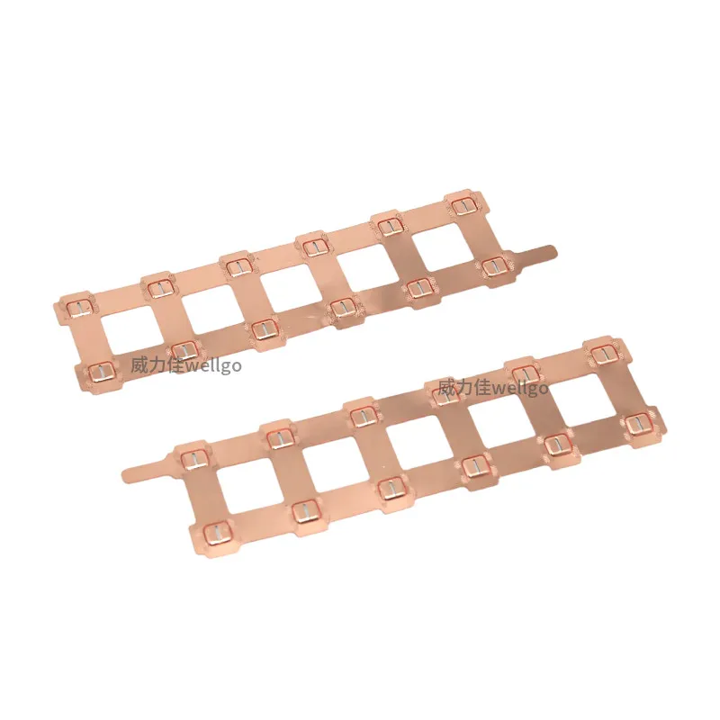 Battery Parts Lithium Battery New Energy 26650 Copper Nickel Busbar Battery Copper Busbar Avoidance Belt Spacer