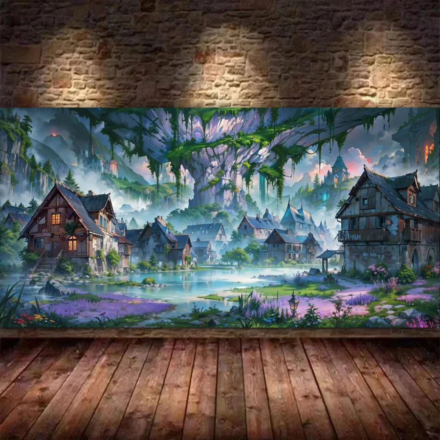 

Новый большой набор для алмазной вышивки DIY: Картина «Деревенский деревянный дом», пейзаж, мозаика, с полным заполнением квадратными и круглыми стразами