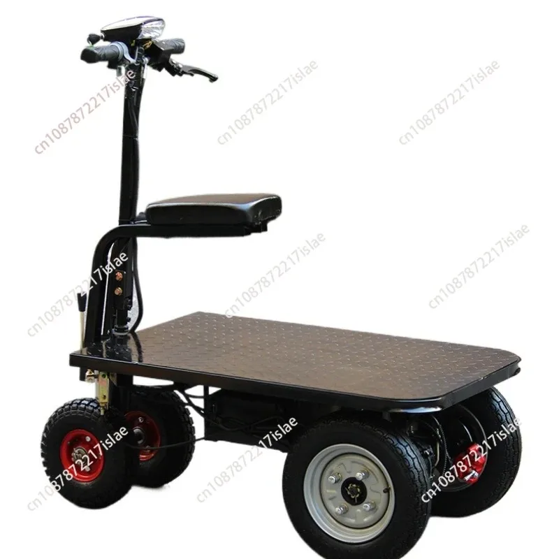 Electric flatbed truck, moving truck, construction site decoration, pulling cement and sand folding four-wheeled battery car