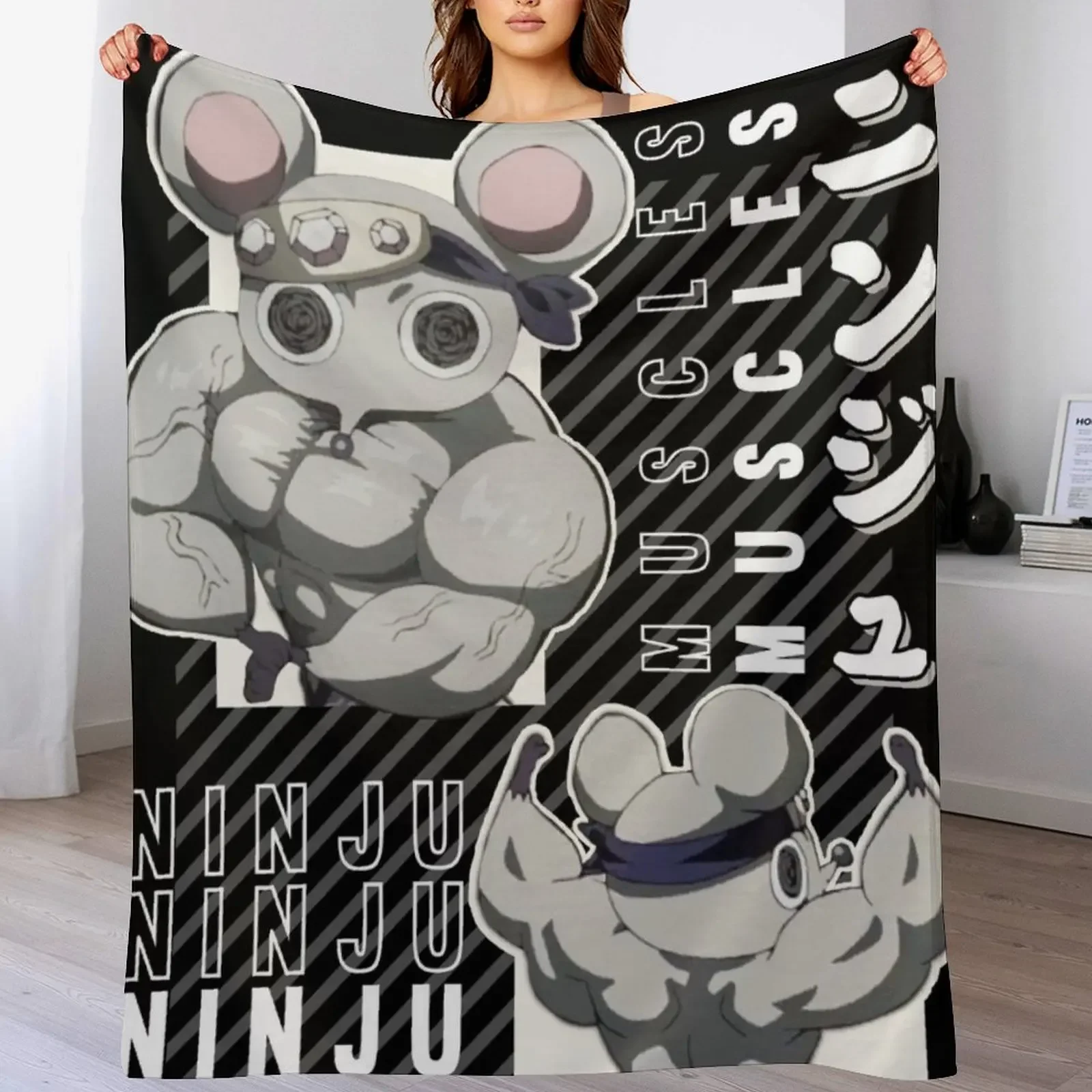 

Ninju Muscles Mice kimetsu no yaiba Throw Blanket christmas gifts Plaid Furrys warm for winter Blankets