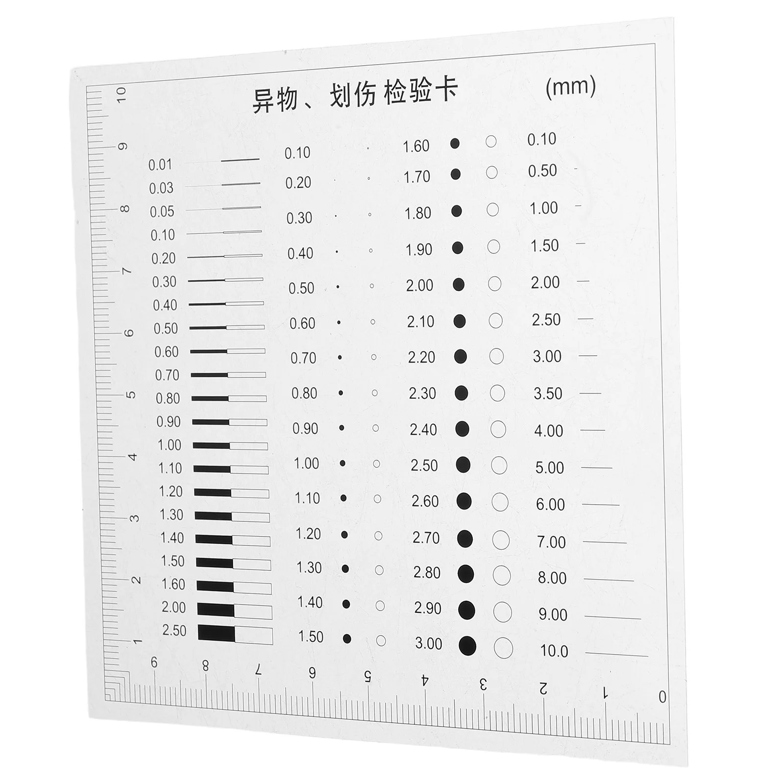 Diameter Measuring Chart High Precision Flaw Detection Ruler Crack Width Plastic Measurement Film Transparency