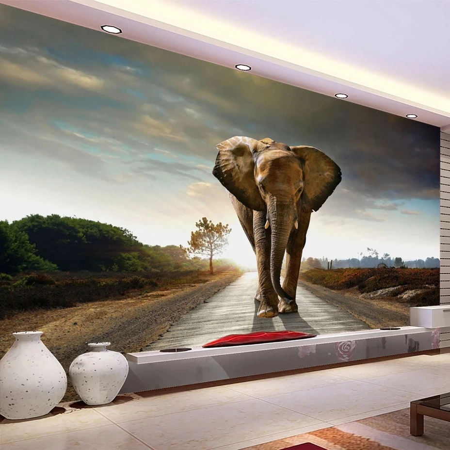 Customized Elephant Photographic 3D Photo Mural Wallpaper Bedroom Living room sofa TV background wall restaurant study Hotel 8d