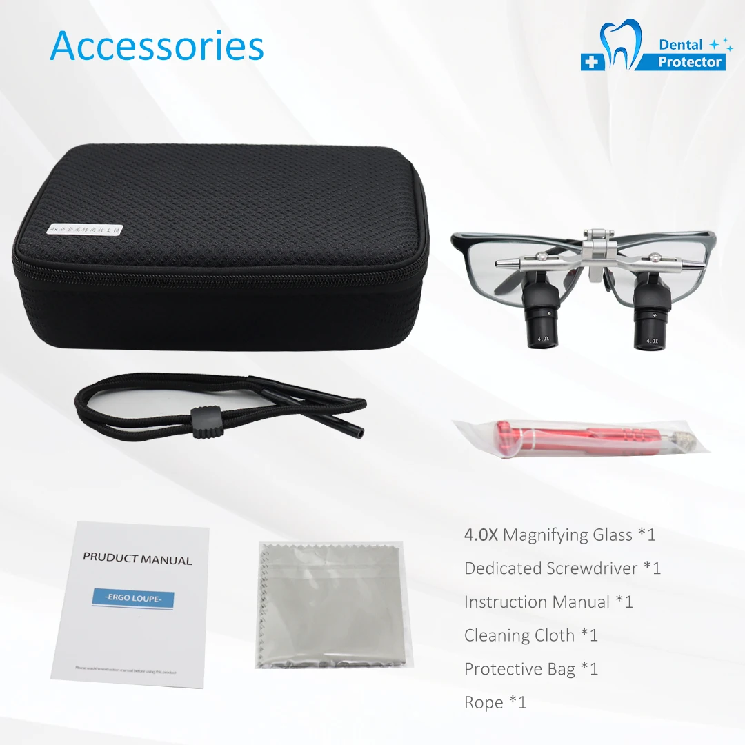 Dental Ergo Loupe Binocular Magnifier 4X for Implant Surgery and Oral Treatment