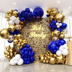 186PCS Royal Blue Gold Balloon Arch Wreath Set, Outdoor Proposal Bachelorette Party Birthday Wedding Valentine's Day Decoration
