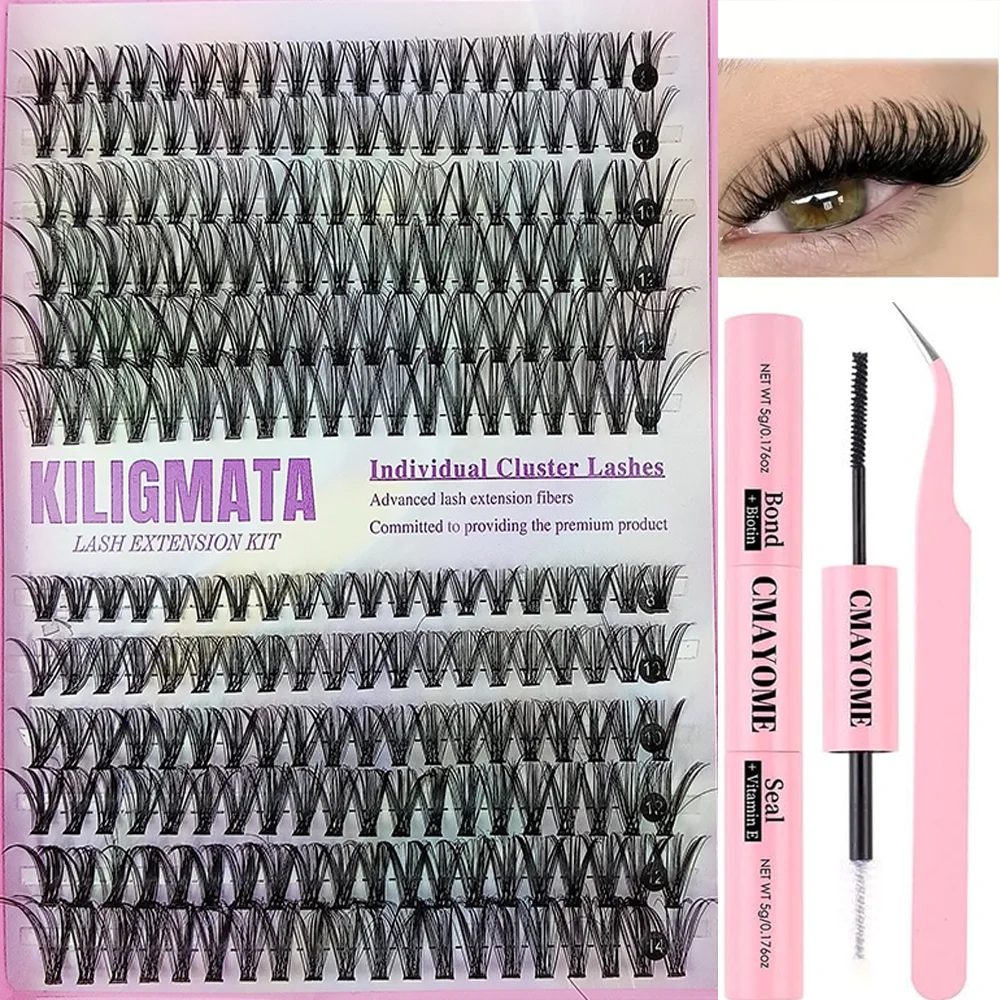 200 grubych sztucznych rzęs, naturalny, lekki styl, zakrzywienie CD, mieszana długość 9-14 mm