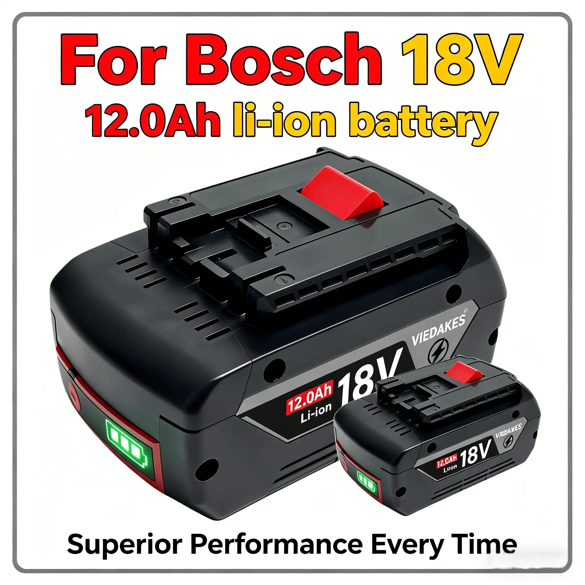 

For Bosch 18V Battery VIEDAKES Original Size Plug And Play BAT618G Long Cycle Life 보쉬밧데리 batterie for bosch 18v⚡️