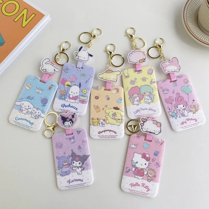 

Anime Sanrio Student Campus Card Cover Document Id Bus Bank Access Control Card Case Accessory Hanging Rope Cute Birthday Gifts