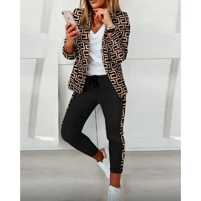 Spring Autumn Blazer Coat Pants Suit 2024 Office Lady Blazer Suit Y2K INS Clothes Outfits Two Piece Sets Womens Outifits