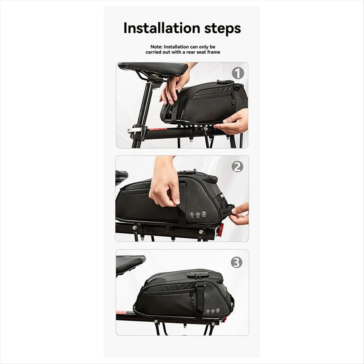 ABST Bike Rack Bag with Combination Lock Bicycles Rear Seat Bag Large Capacity Trunk Pannier for Cycling Travel