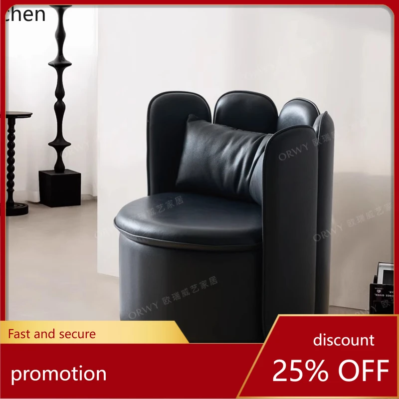

ZML rotating premium sofa chair single seat leather small apartment single leisure chair